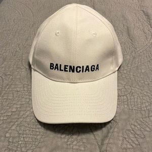 Balenciaga White Baseball Cap